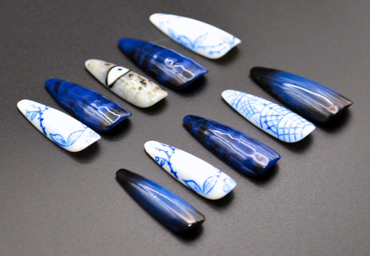 Porcelain Doll Press-On Nail Set (30pc, Stiletto)