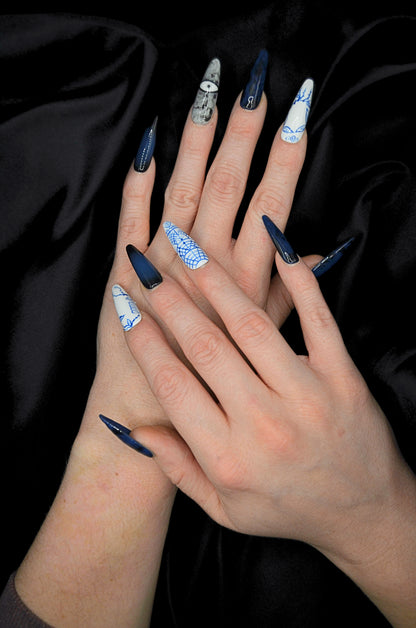 Porcelain Doll Press-On Nail Set (30pc, Stiletto)