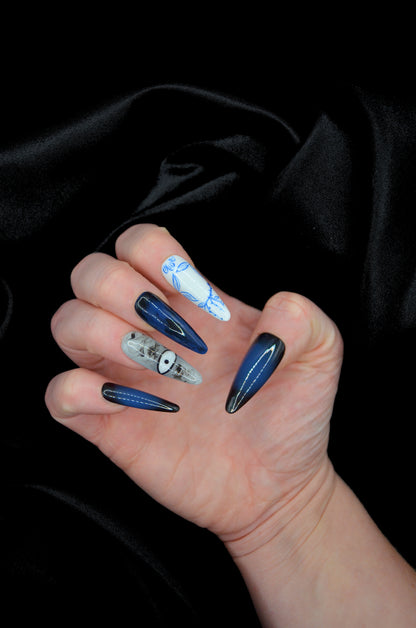 Porcelain Doll Press-On Nail Set (30pc, Stiletto)