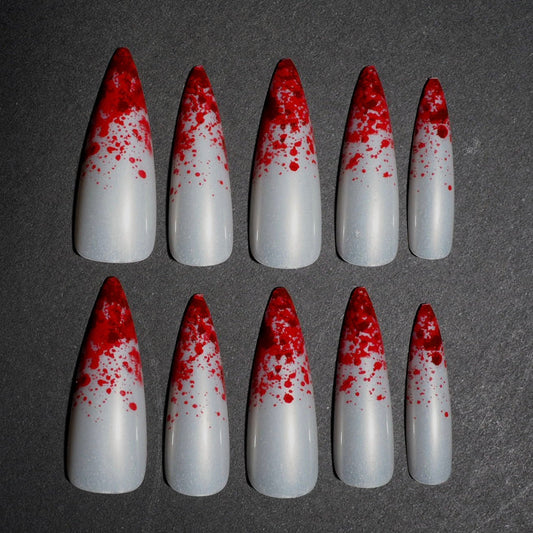 Bloody Chrome (Press-On Nail Set, 24pc, Stiletto)