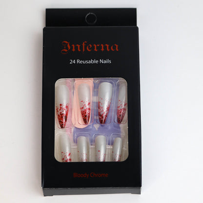 Bloody Chrome (Press-On Nail Set, 24pc, Stiletto)
