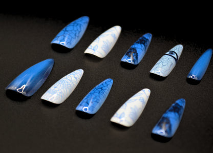 Porcelain Doll Press-On Nail Set (30pc, Stiletto)