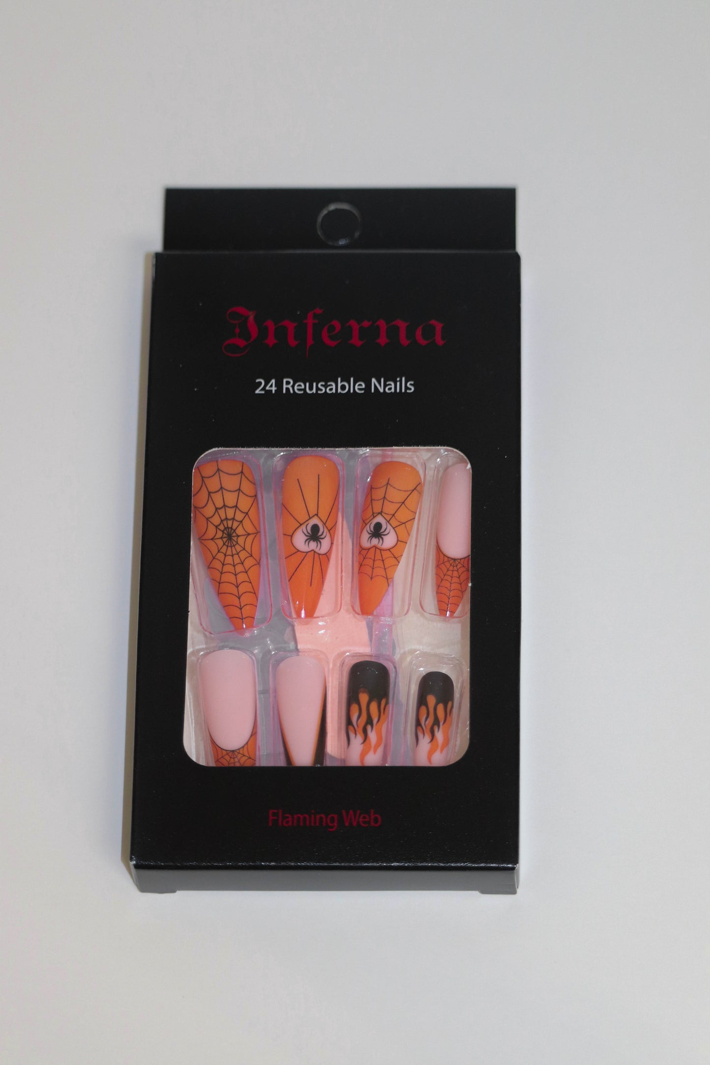 Flaming Web (Press-On Nail Set, 24pc, Stiletto)