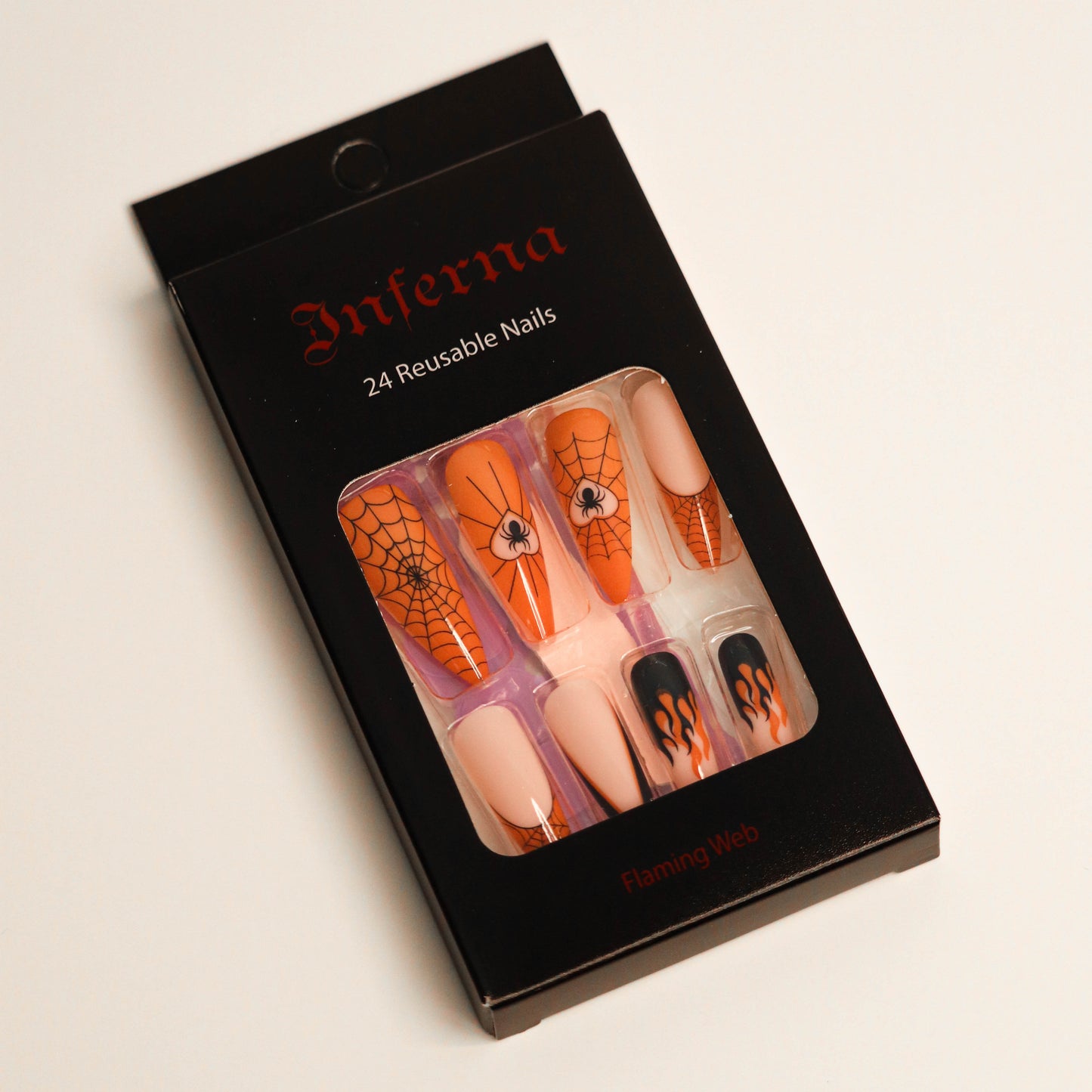 Flaming Web (Press-On Nail Set, 24pc, Stiletto)