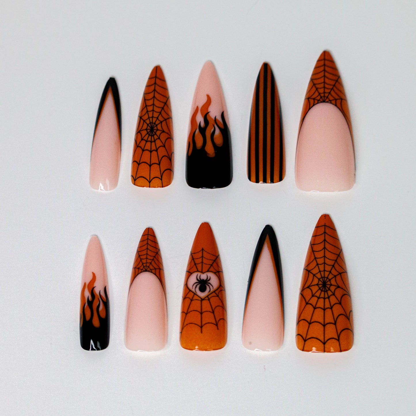 Flaming Web (Press-On Nail Set, 24pc, Stiletto)