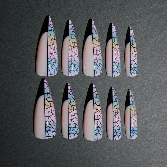 Rainbow Web (Press-On Nail Set, 24pc, Stiletto)