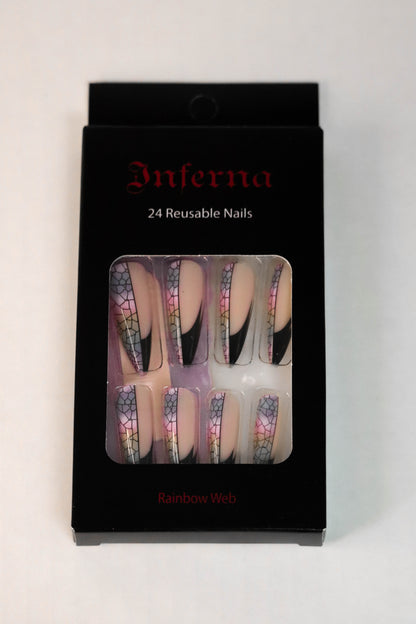 Rainbow Web (Press-On Nail Set, 24pc, Stiletto)