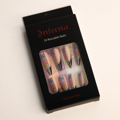 Rainbow Web (Press-On Nail Set, 24pc, Stiletto)