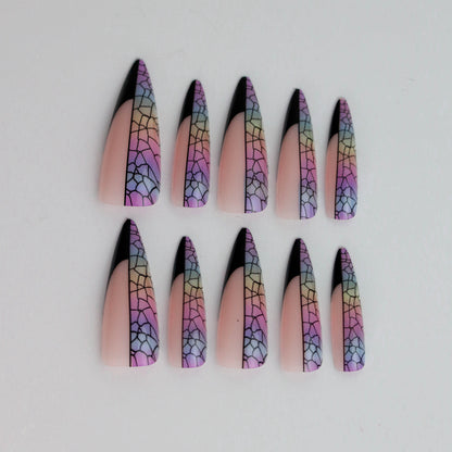 Rainbow Web (Press-On Nail Set, 24pc, Stiletto)