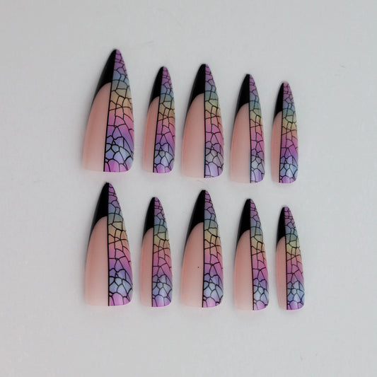 Rainbow Web (Press-On Nail Set, 24pc, Stiletto)