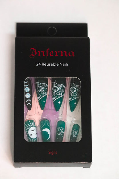 Sigils (Press-On Nail Set, 24pc, Stiletto)