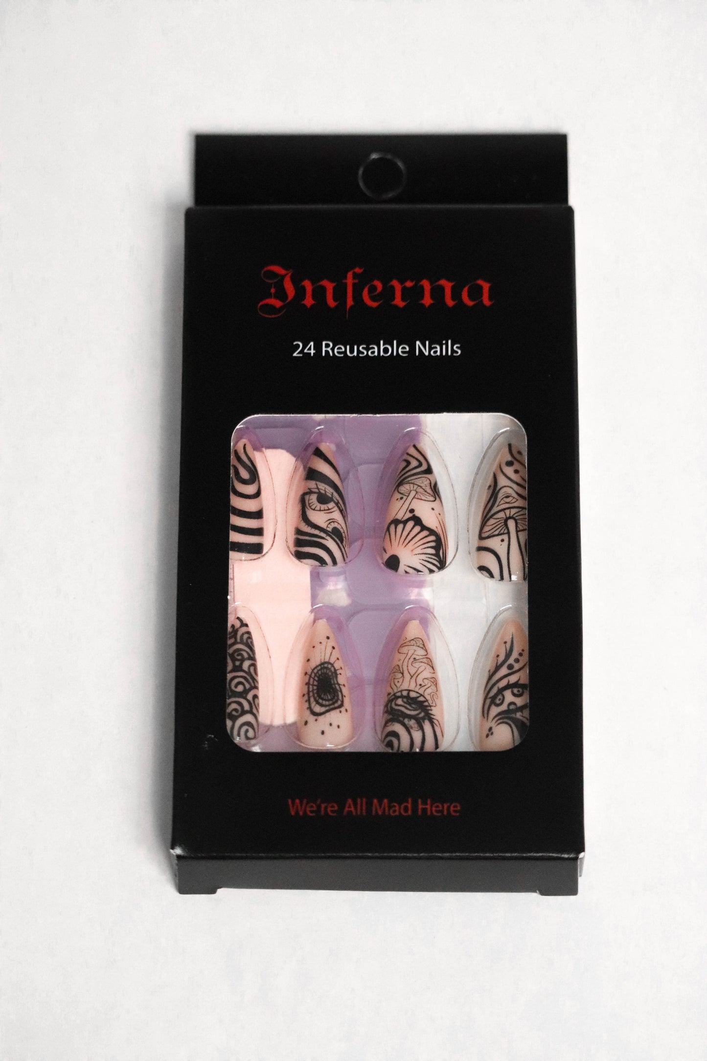 We're All Mad Here (Press-On Nail Set, 24pc, Stiletto)
