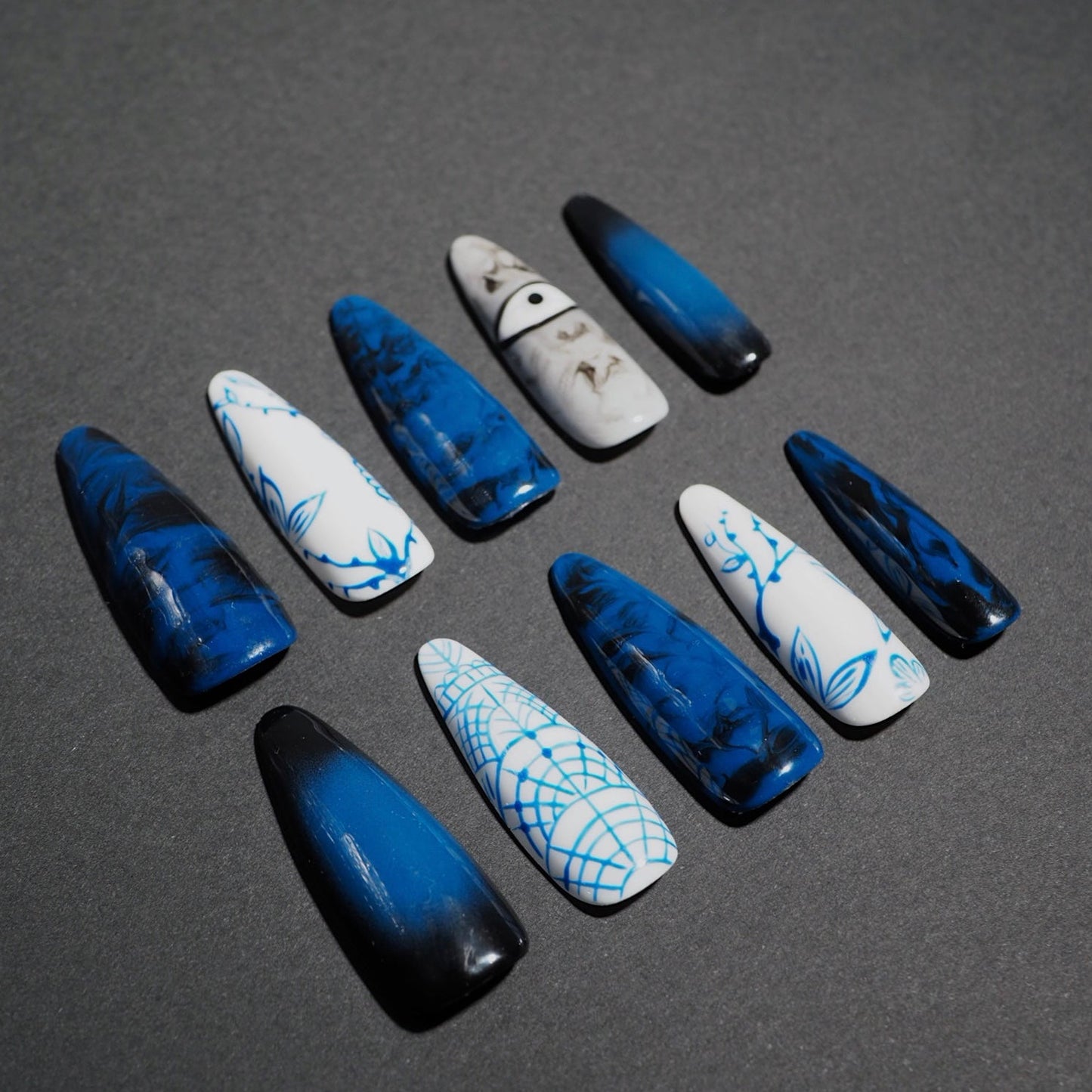 Porcelain Doll Press-On Nail Set (30pc, Stiletto)